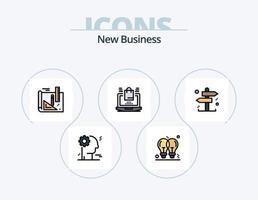 nova linha de negócios cheia de ícones pack 5 design de ícones. lâmpada . Shopping. o negócio . vetor