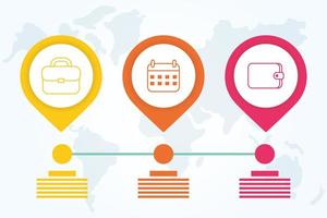 infográfico de negócios com planeta mundial vetor