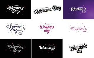 conjunto de cartões do dia internacional da mulher com um logotipo vetor