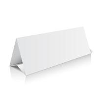 maquete de folheto de papel com três dobras em branco. Ilustração em vetor 3D.