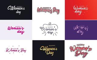 conjunto de cartões do dia internacional da mulher com um logotipo vetor
