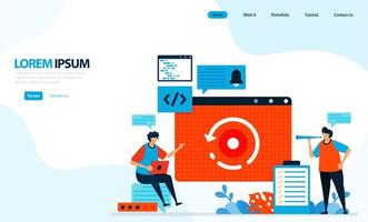ilustração em vetor de recarregar ou carregar a página da web. processo de download de páginas da web. tecnologia da internet. projetado para página de destino, modelo, ui ux, site, aplicativo móvel, folheto, brochura
