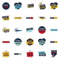 25 banners tipográficos inovadores para uma nova abordagem de chamada à ação vetor