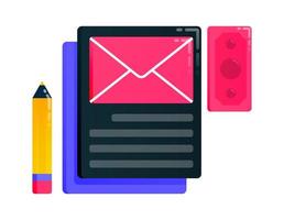 design para escrever, editar, enviar e usar um e-mail para encontrar o alvo também pode ser usado para negócios, design de ícones e elementos gráficos vetor