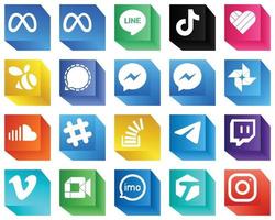 20 ícones de mídia social 3D de alta qualidade, como soundcloud. fb. likee e ícones do facebook. profissional e de alta definição