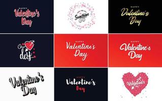 modelo de banner feliz dia dos namorados com um tema romântico e um esquema de cores vermelho vetor