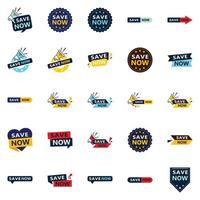 25 banners tipográficos inovadores para promover a poupança vetor