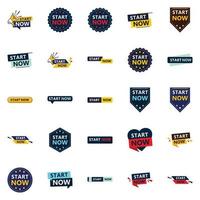 comece agora 25 banners tipográficos atraentes para impulsionar o engajamento vetor