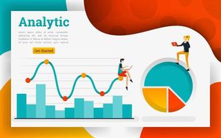 gráfico de linhas para tecnologia de negócios e conceito de marketing vetor