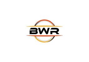 logotipo da forma da mandala da realeza da letra bwr. logotipo da arte do pincel bwr. logotipo bwr para uma empresa, negócios e uso comercial. vetor