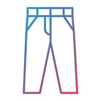 ícone de gradiente de linha de calças vetor