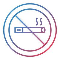 ícone de gradiente de linha de não fumar vetor