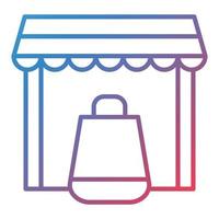 ícone de gradiente de linha de compras de comércio eletrônico vetor