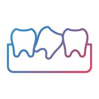 ícone de gradiente de linha do dente do siso vetor