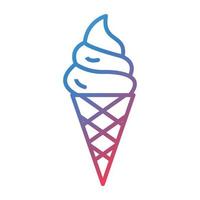 ícone de gradiente de linha de sorvete vetor