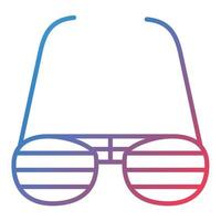 ícone de gradiente de linha de óculos de festa vetor