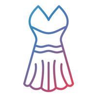 ícone de gradiente de linha de vestido de coquetel vetor