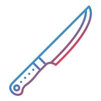 ícone de gradiente de linha de faca vetor