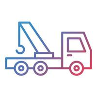 ícone de gradiente de linha de caminhão de reboque vetor