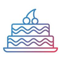 ícone de gradiente de linha de bolo em duas camadas vetor