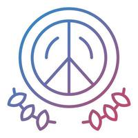 ícone de gradiente de linha de paz vetor