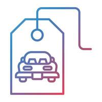 ícone de gradiente de linha de tag de estacionamento vetor