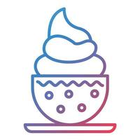 ícone de gradiente de linha de copo de sorvete vetor
