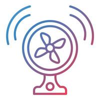 ícone de gradiente de linha de ventilador inteligente vetor