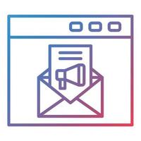 ícone de gradiente de linha de marketing por e-mail vetor