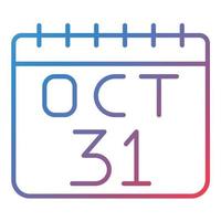 ícone de gradiente de linha de 31 de outubro vetor