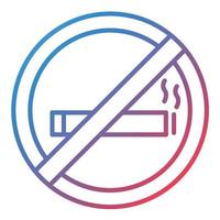 ícone de gradiente de linha de não fumar vetor