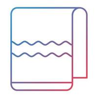 ícone de gradiente de linha de toalha vetor