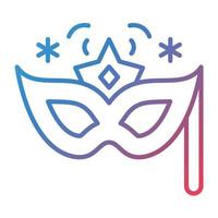 ícone de gradiente de linha de máscara de ano novo vetor