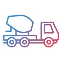 ícone de gradiente de linha de caminhão betoneira vetor