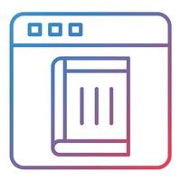 ícone de gradiente de linha de ebook vetor
