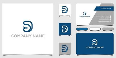 letra sd monograma beleza moda design de logotipo com modelo de cartão de visita vetor