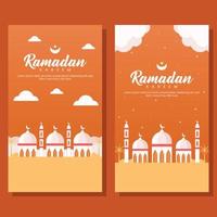 ilustração de banner vertical do ramadã em design plano vetor