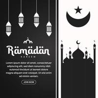 ilustração de banner do ramadã em design plano vetor