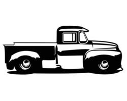 design premium do caminhão 3100 vector. fundo branco isolado mostrando do lado. melhor para logotipo, distintivo, emblema, ícone, adesivo de design, indústria de caminhões. vetor