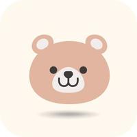 cara de urso, emojis fofos de cara de animal, adesivos, emoticons. vetor
