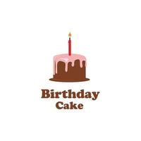 vetor de design de logotipo de modelo de loja doce. ilustração de bolo de aniversário com vela