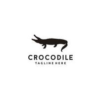 crocodilo ícone silhueta logotipo design ilustração vetorial vetor