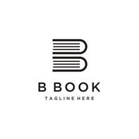 modelo de design de logotipo de arte de linha de livro letra inicial b vetor