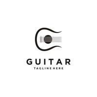 inspiração de design de logotipo simples de instrumento de guitarra vetor