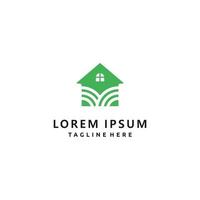 jardim em casa fazenda logotipo design ícone ilustração vetorial formatos vetoriais vetor