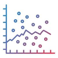 ícone de gradiente de linha de gráfico de dispersão vetor