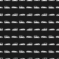 padrão perfeito com carros brancos em fundo preto. ilustração vetorial. vetor
