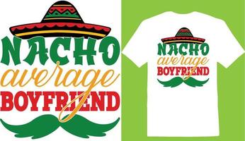 camiseta nacho average boyfriend cinco dias vetor