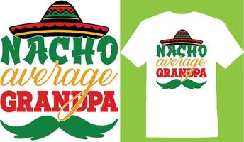 camiseta nacho average vovô cinco dias vetor