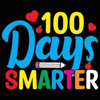 100 dias de design de camiseta de tipografia escolar ou caligráfico 100 dias de histórico escolar vetor